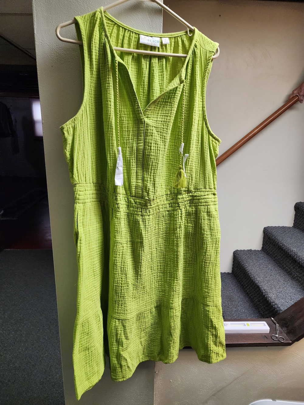 Kim Graver QVC 1x Beach Dress Cover Lime Green Nwot